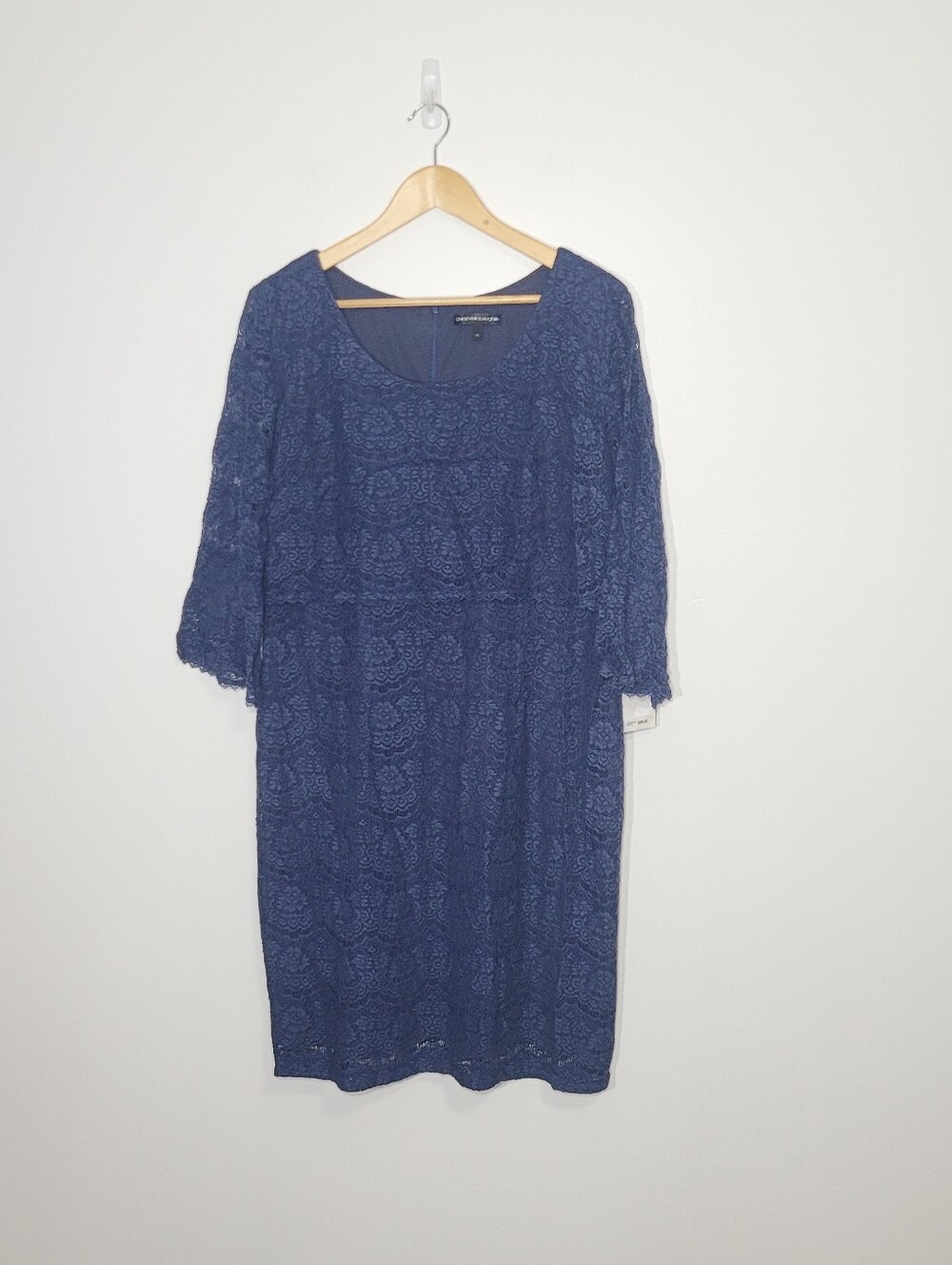 CHRIS McLaughlin NEW Navy Blue Lace Evening Dress Cocktail Plus Size 18 NWT